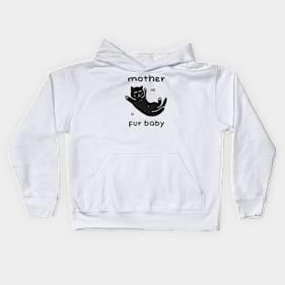 Mother of a Fur Baby - Kitten Dark Print Kids Hoodie